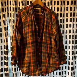 Free People Oversized Plaid Flannel Shirt